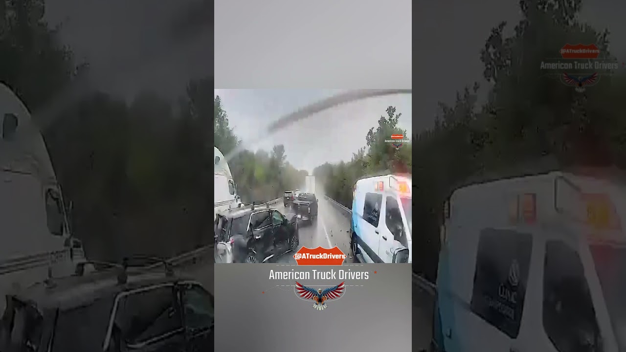 Массовое столкновение 10 автомобилей на трассе I-81 в Вирджинии