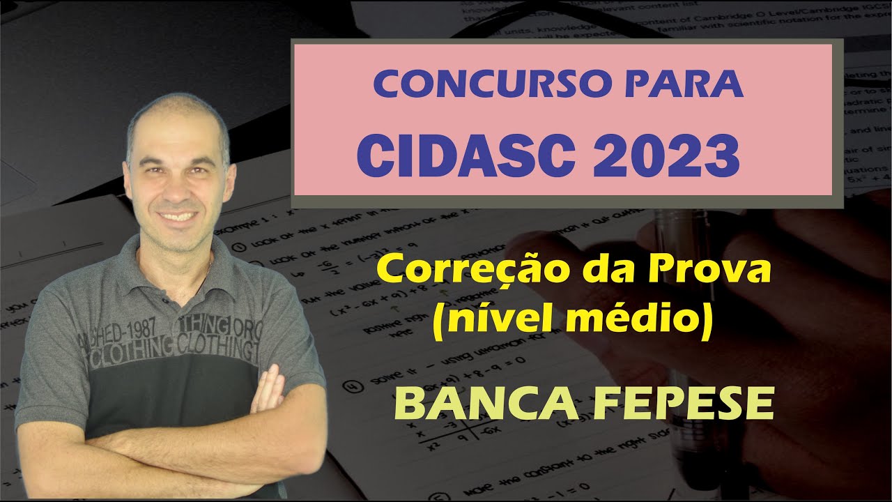 Correção da prova da CIDASC 2023 (Nível Médio)