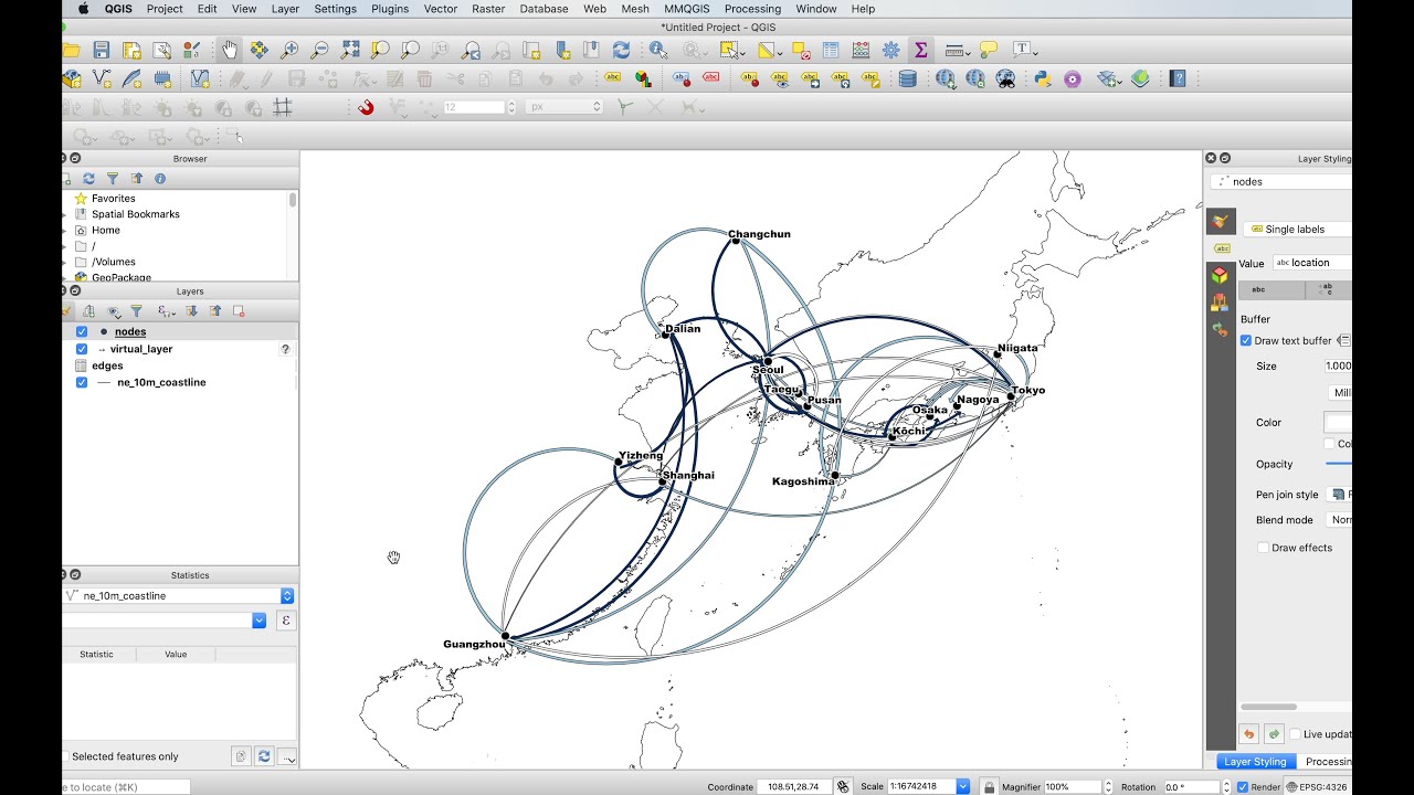 12 - QGIS 3.10 Tutorial - Flows and Network Visualization