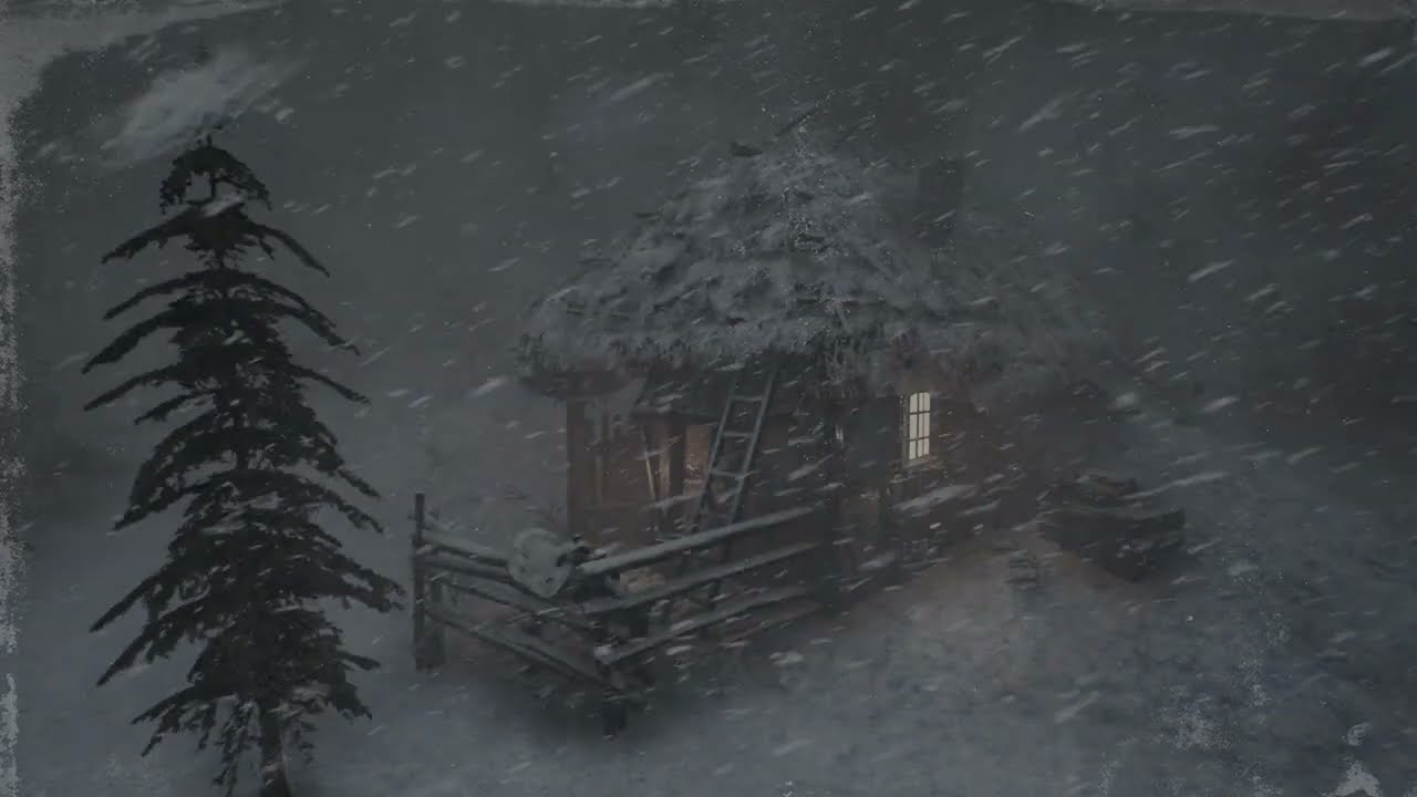 Cold Epic Snow Storm and Blowing Wind for White Noise | Balkan Midnight Blizzard