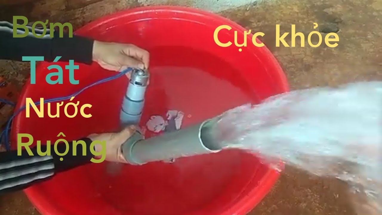 Chế bơm tát nước ruộng từ mô tơ 775 bằng ống PVC bơm cực khỏe lưu lượng lớn
