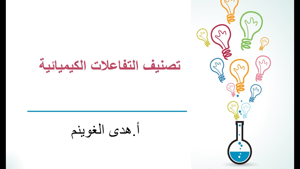 أ. هدى الغوينم | تصنيف التفاعلات الكيميائية