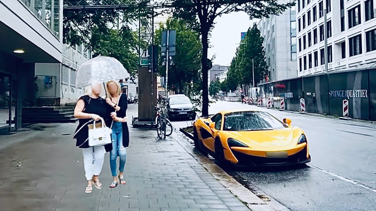 [4K] Walking in the Rain Hamburg Germany 2020 - Light Rainfall Walk ASMR