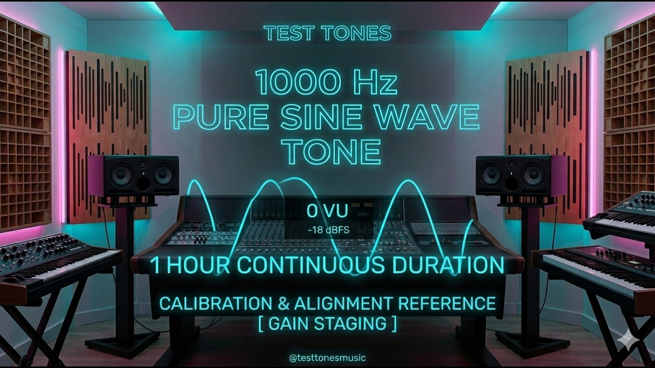 Sine Wave 1000 Hz / 1 kHz for 1 hour - Test Tone
