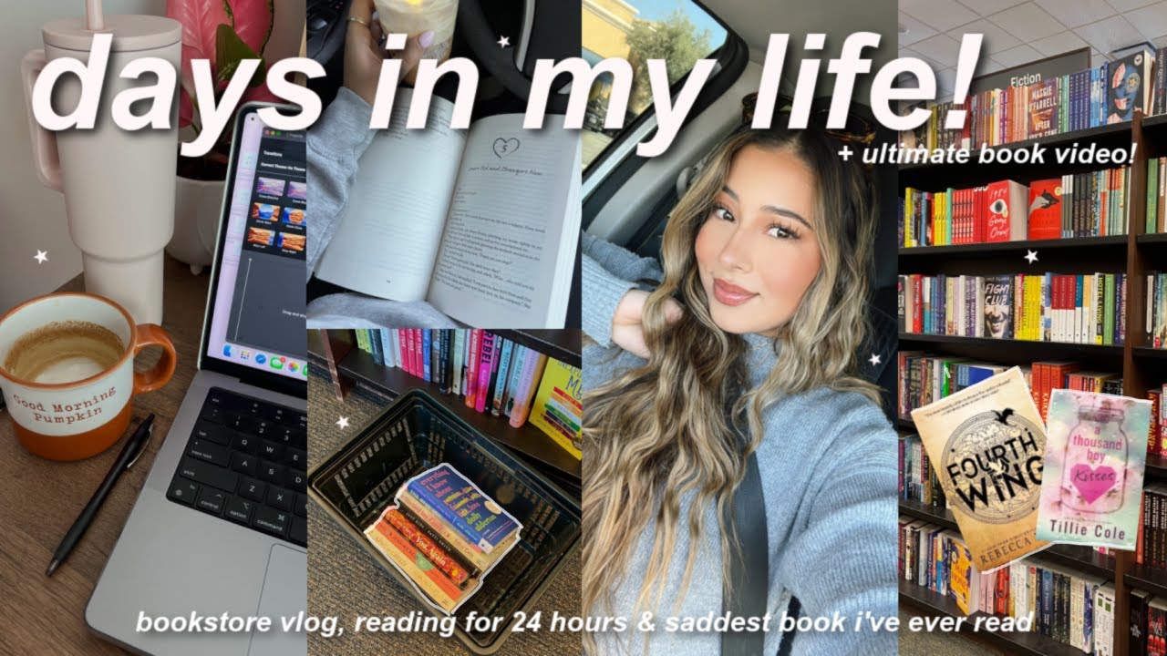 VLOG📚: productive days, reading & bookstore vlog, reading for 24 hours, & new book recs!