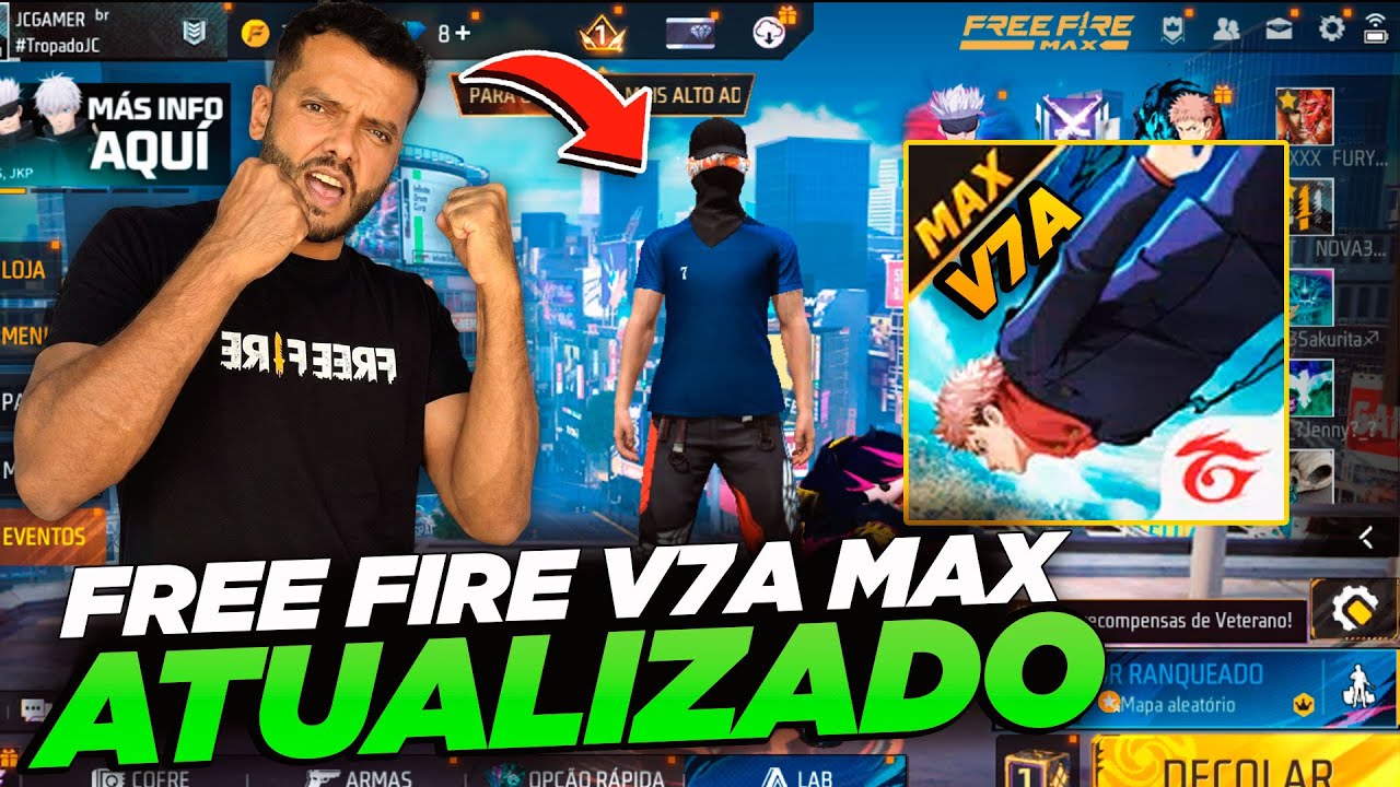 saiu! FREE FIRE V7A MAX PURO ATUALIZADO JUJUTSU!!