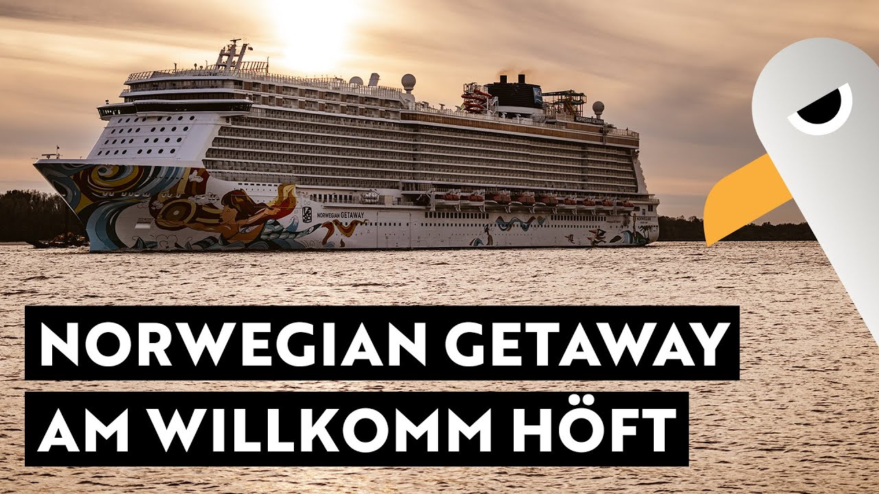 Norwegian Getaway an der Schiffsbegrüßungsanlage Willkomm Höft ⚓️ Hamburg Hafen Live