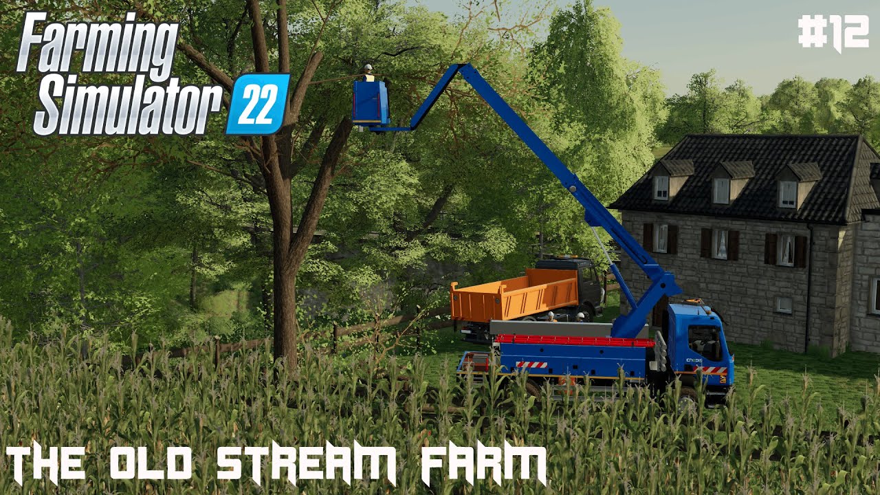 Cutting the tree with a crane - The Old streama farm - Farming Simulator 22 #farmingsimulator