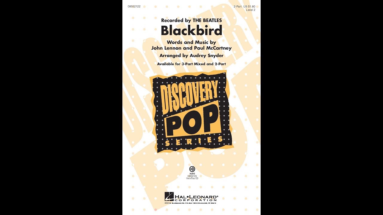 Blackbird (2-Part Choir) - Arranged by Audrey Snyder