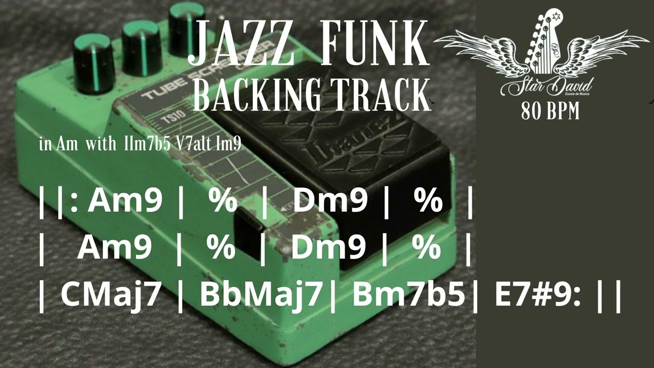 Backing Track Jazz Funk in Am  with iim7b5 V7alt Im9