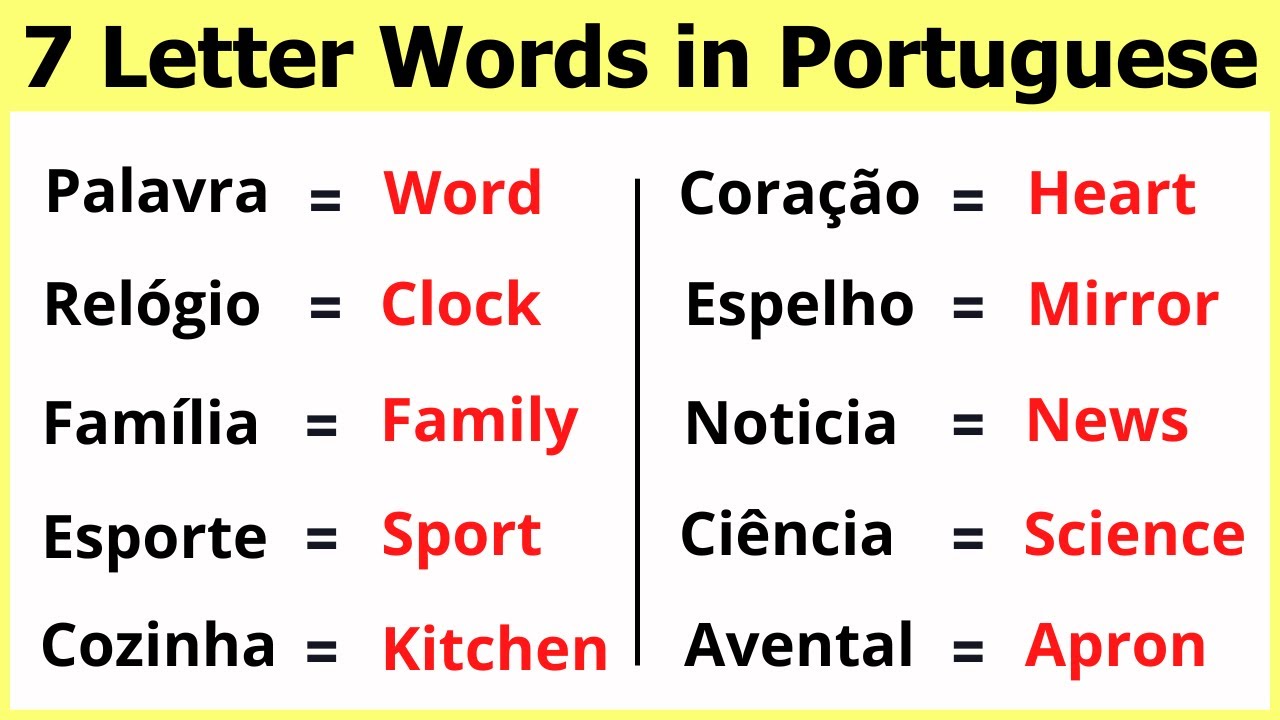 Seven Letter Words in Portuguese | Phonics Lesson in Portuguese