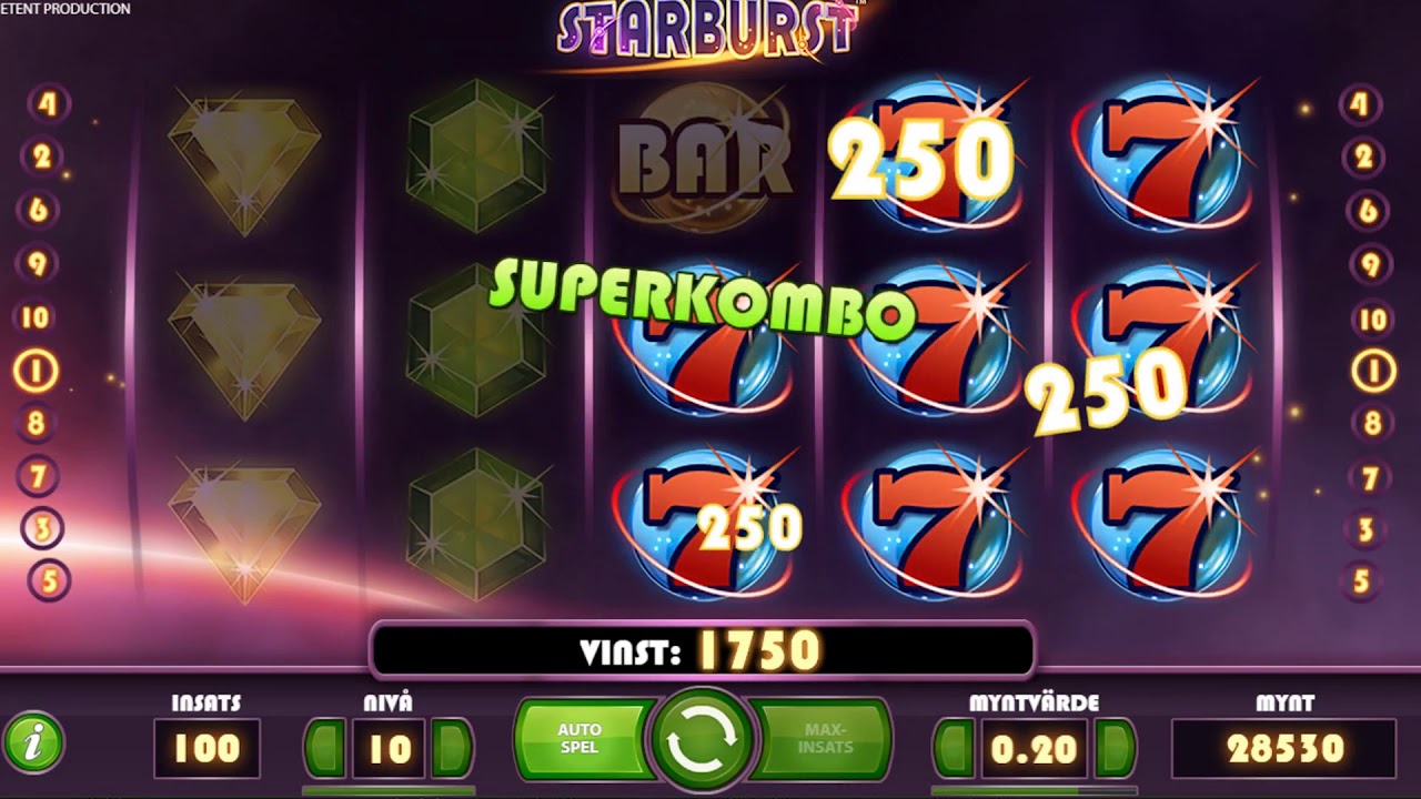 NetEnt Starburst Slot Storvinst! SuperKombos
