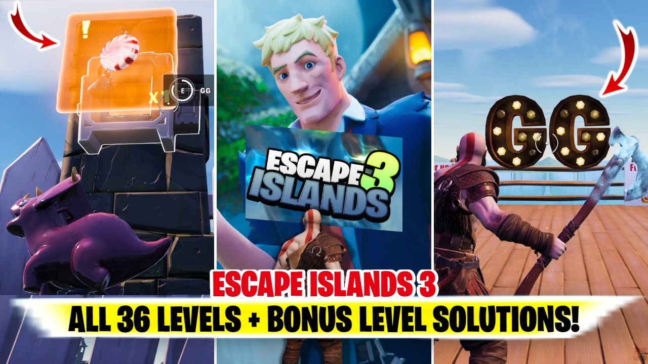 Fortnite ESCAPE ISLANDS 3 Solutions (Mastiff Julien Map) | ESCAPE ISLANDS 3 All 36 Levels Solutions!