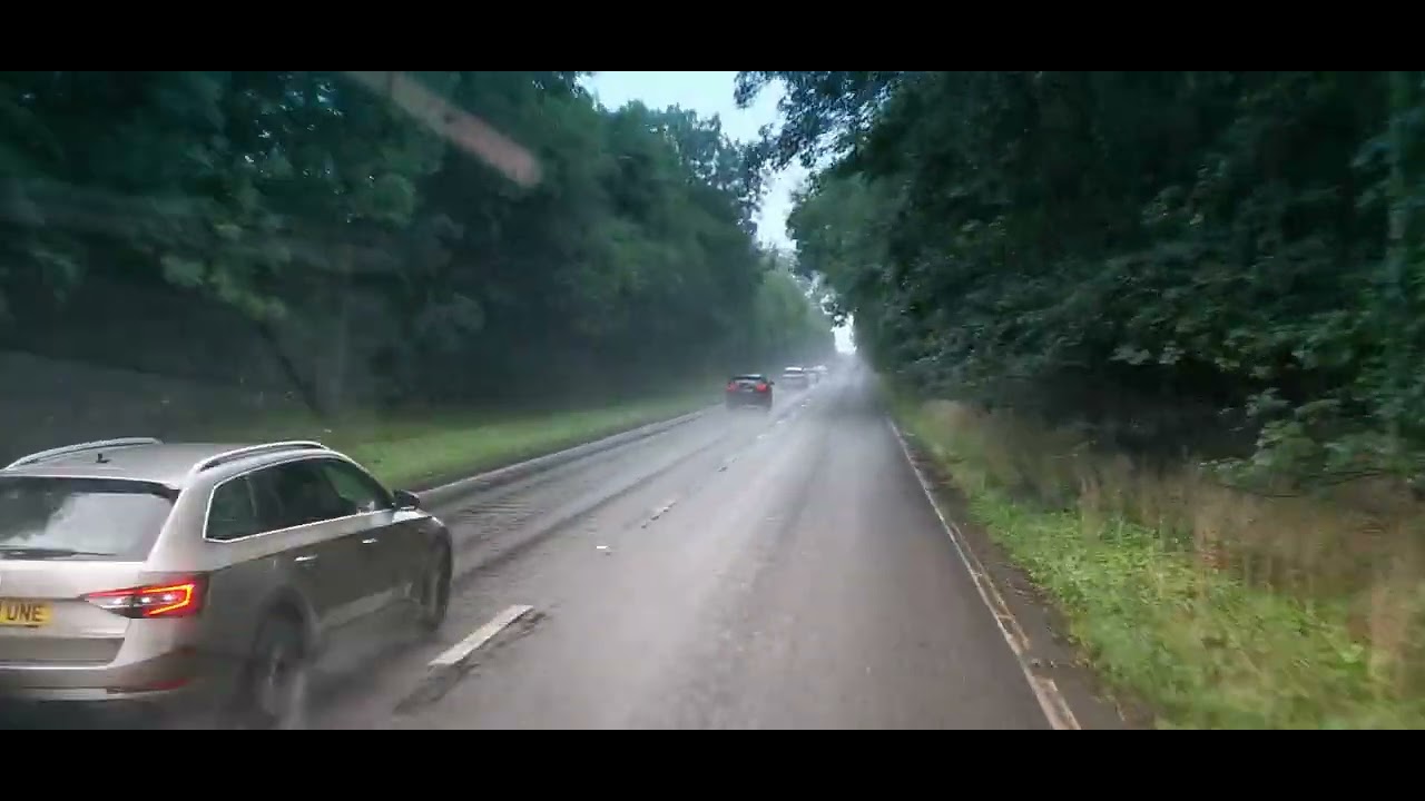 Motorway collection. Oxford to London. A40 - M40 . Rainy day