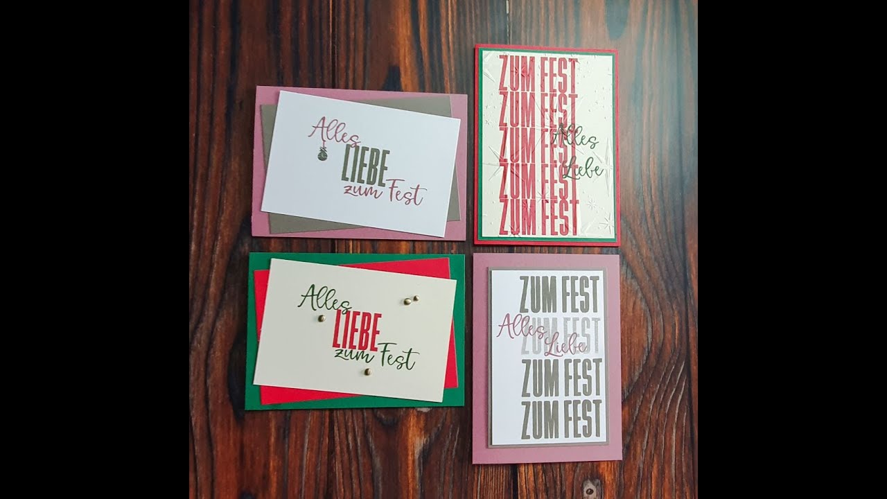 Moderne Weihnachtskarten schnell und einfach gemacht, Stampin Up, Noch mehr Wünsche