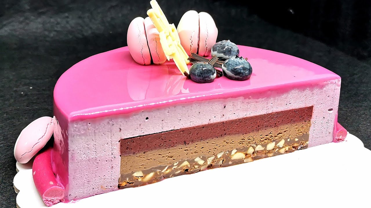 Cel mai bun si delicios tort entrement cu inserti acoperit cu glazura efect oglinda un deliciu