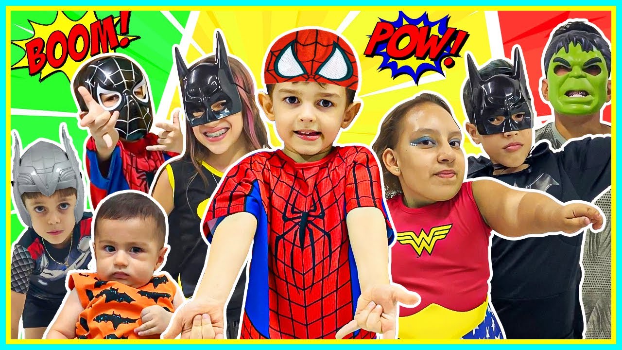 Reunião de SUPER HERÓIS | Mesversário do Davi  - Crescendo com JP