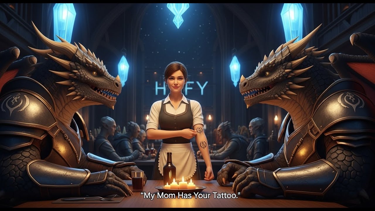 Human Waitress Amazes Veteran Dragons with One Line: “My Mom Has Your Tattoo