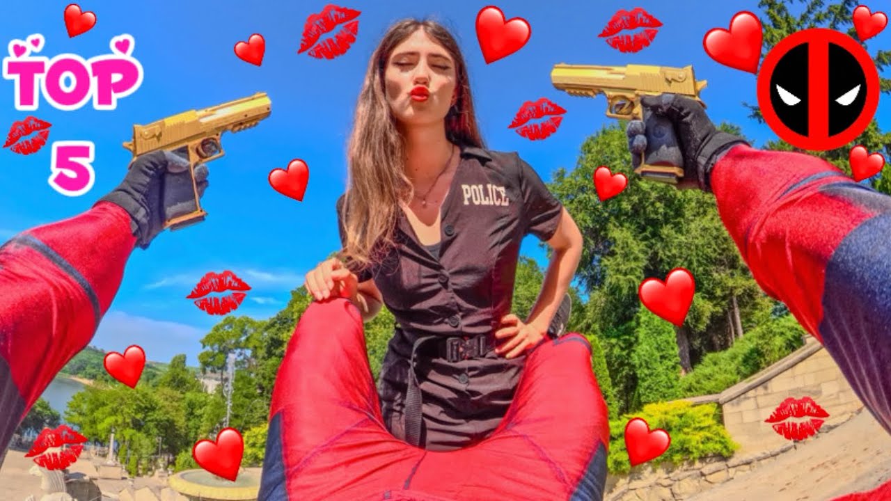 BEST TOP 5 CRAZY SUPER HERO FAN GIRL WILL NOT LEAVE DEADPOOL ALONE (Love Parkour POV)