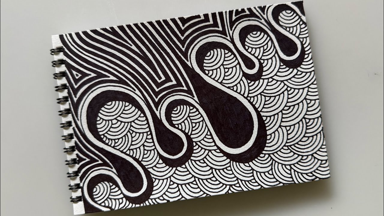 FlowLine Doodles | Ink Flow Art | Zen Pattern Studio | Doodle Wave Art | Abstract | MindFlow Doodles