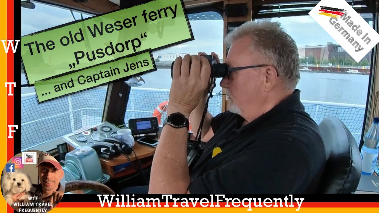 Captain Jens and his famous little ferry boat [the Weser ferry „Pusdorp“ in Bremen,Germany]