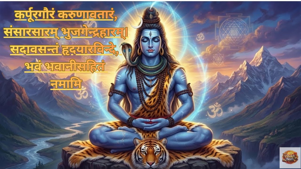 कर्पूरगौरं करुणावतारं | Shiva Shloka Chant | Peaceful Devotional Mantra