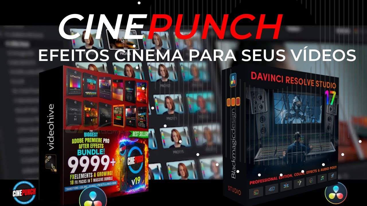CINEPUNCH PARA DAVINCE RESOLVE. Mais de 10 mil efeitos, elementos e transi&ccedil;&otilde;es para seus v&iacute;deos