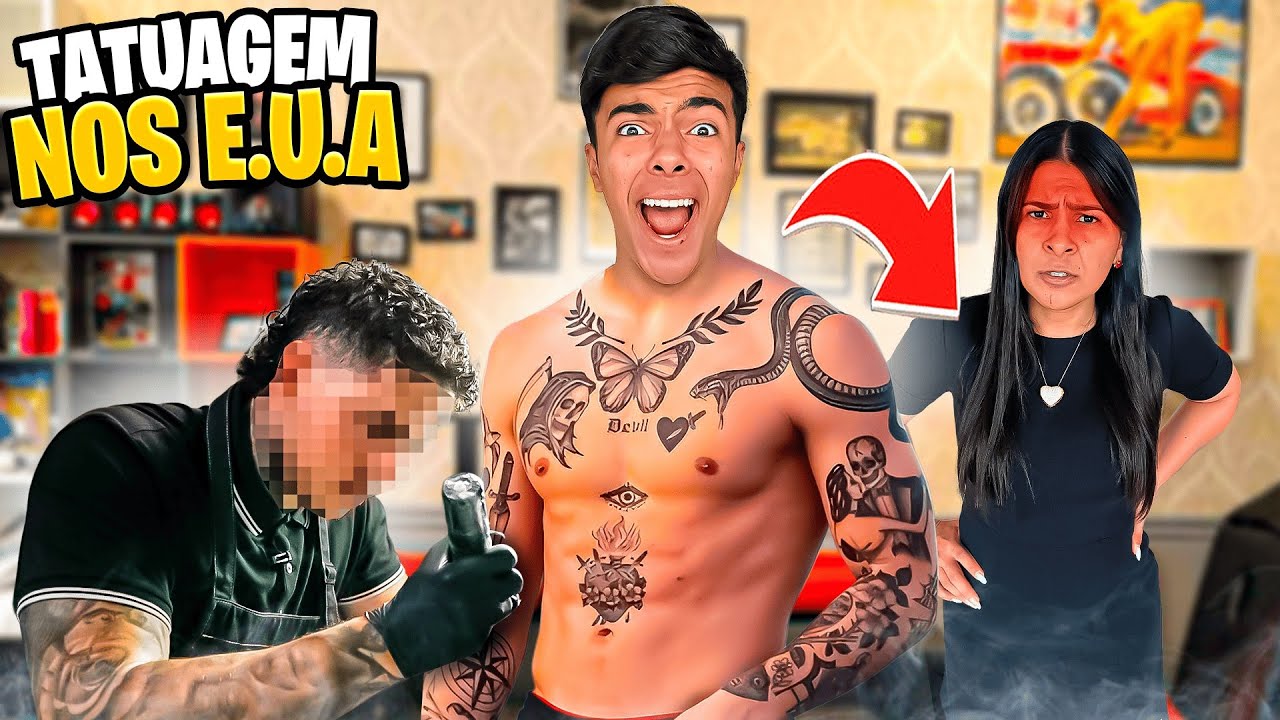 TATUEI TODO O MEU CORPO NOS ESTADOS UNIDOS E DEU RUIM!😱😅🇺🇸 *mostrei o resultado!!