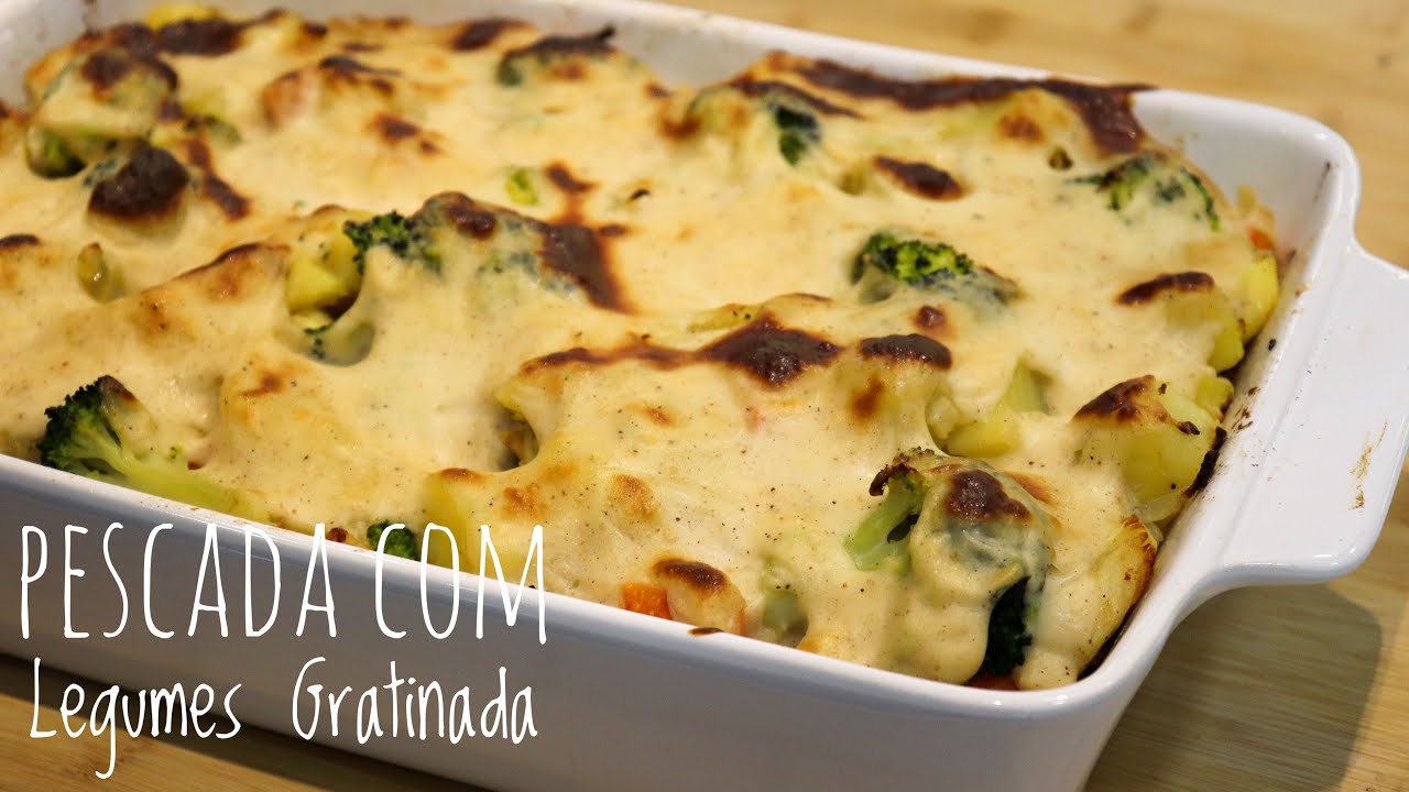 Pescada com Legumes Gratinada no Forno