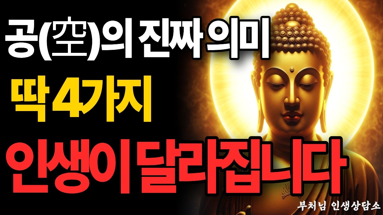 반야심경 핵심 4가지! 공(空)을 알면 인생이 이렇게 달라집니다 | 부처님 말씀 | 불교 명언