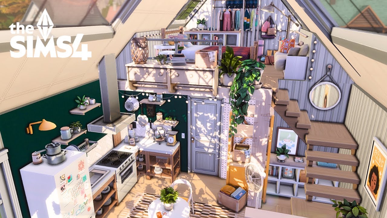 Крошечный лофт 🪴 | The Sims 4 — Скоростное строительство (без CC)