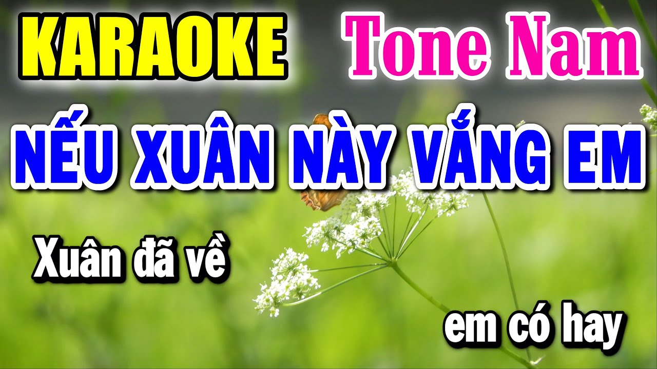 Nếu Xuân Này Vắng Em - Karaoke ✦ Tone Nam ✦ Beat Mới | Yêu ca hát - Love Singing |