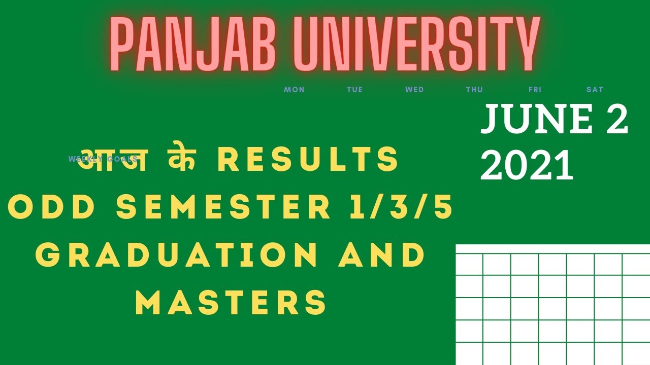 Panjab university Results 2021(BA/b.sc/B.COM /BCA/ma/m.com)