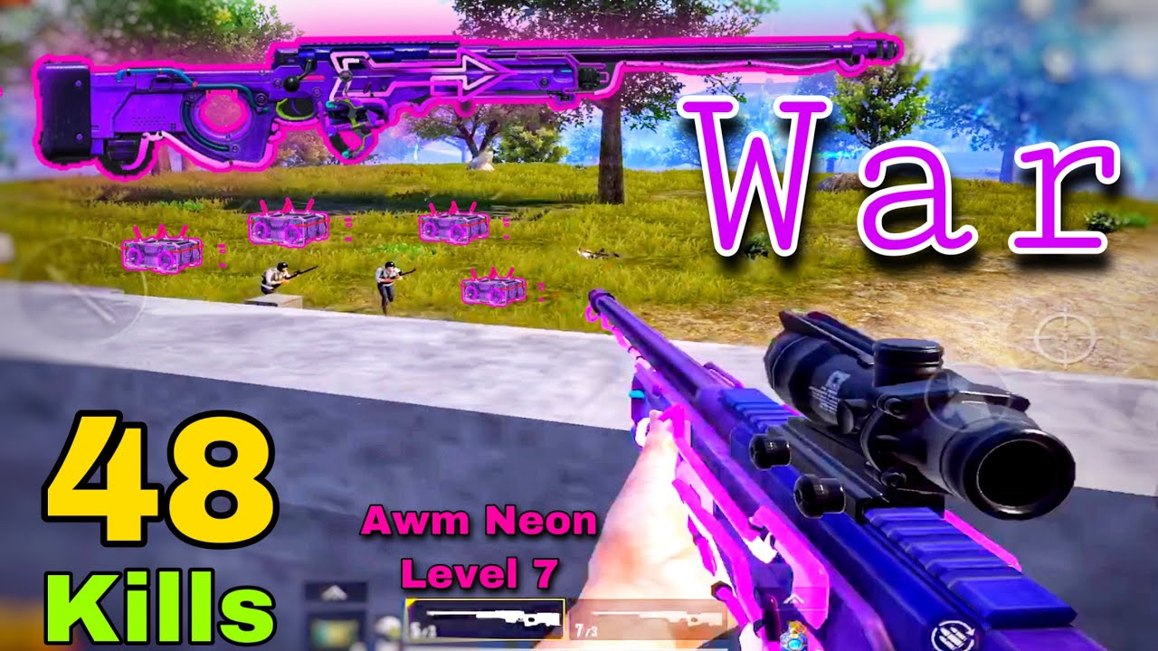 I Kill 48 Enemies With Awm Neon | Pubg Mobile
