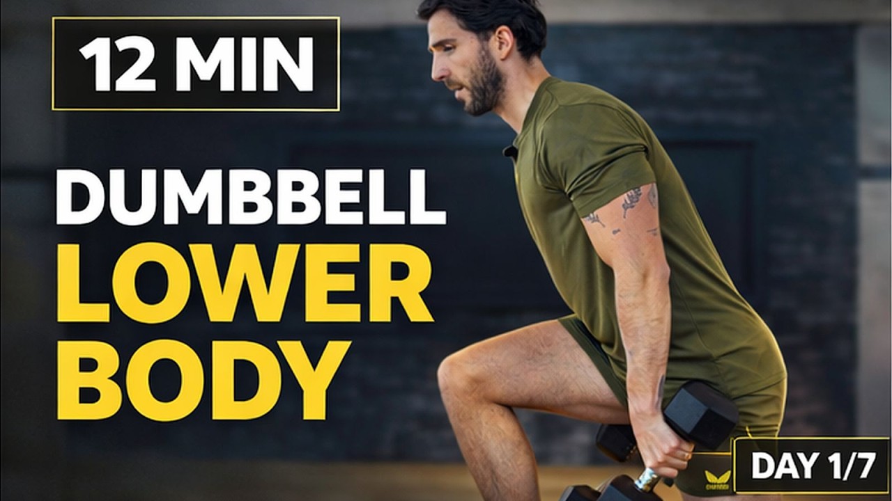 12-минутная тренировка для нижней части тела | Только гантели с London Fitness Guy