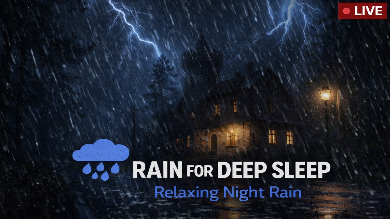Gentle Rain Sounds on a Cabin Window 🌧 (No Ads) | Peaceful Dark Room for Deep Sleep & Relaxation 46