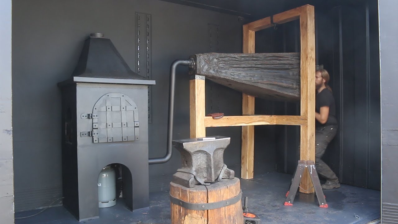 Making a transportable smithy, part 3,  building the bellow standard finishing the oven.