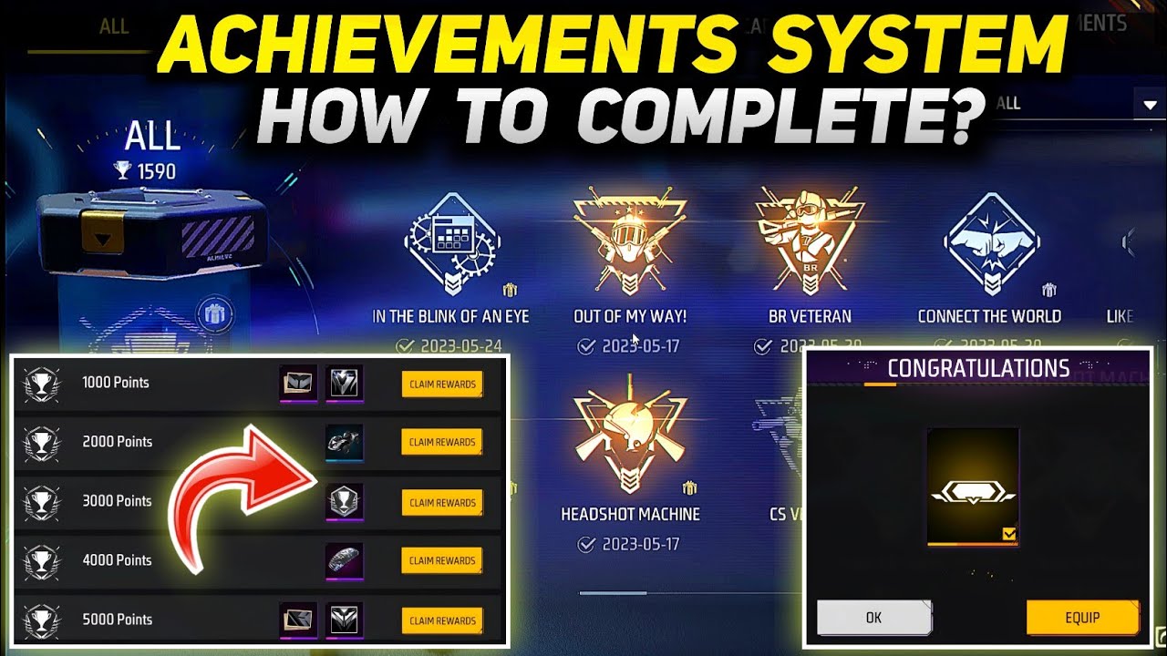 Achievement System - How To Complete? Free Fire Achievement System Full Details.