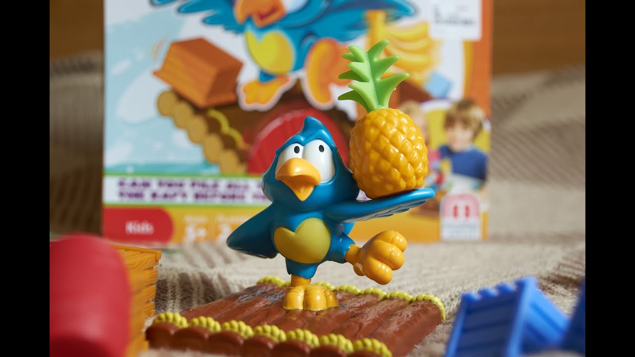 The educational board game: Parrot Pile-Up by Mattel