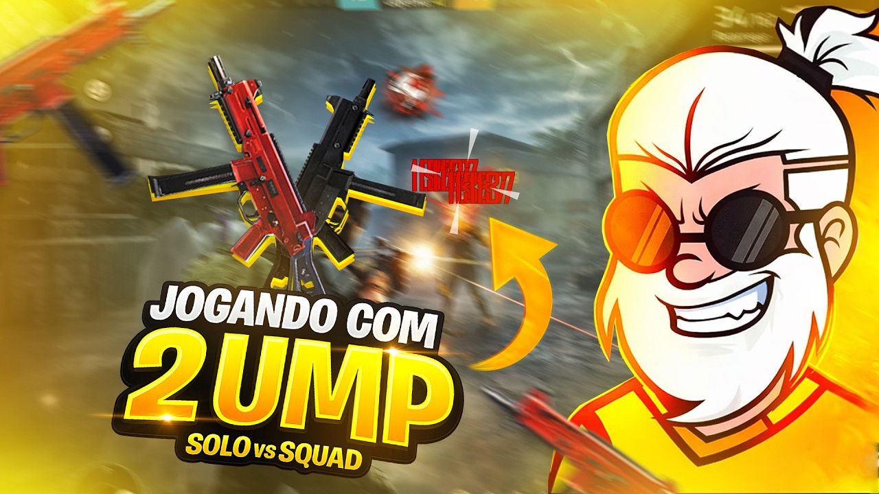 JOGANDO COM 2 UMP NO SOLO VS SQUAD NA RANK!