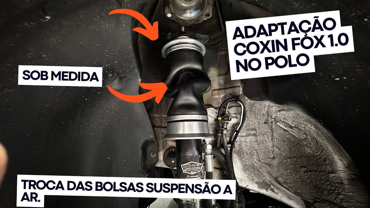 VLOG DICA: ADAPTAÇÃO COXIN DO FOX NO POLO 9n3 SUSPENSÃO A AR. Troca das bolsas #Binhocomponentes
