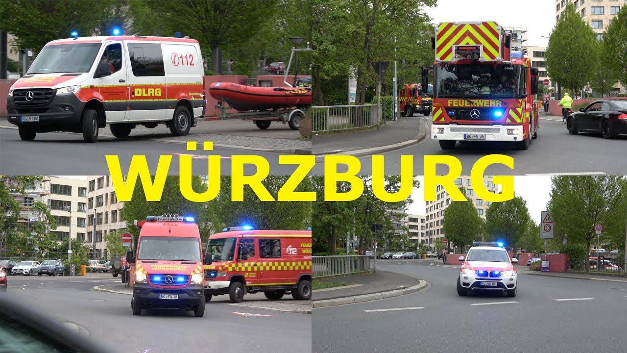 [BF, WASSERWACHT, DLRG, DRK, FF] Einsatzfahrten zur Wasserrettungsübung in Würzburg
