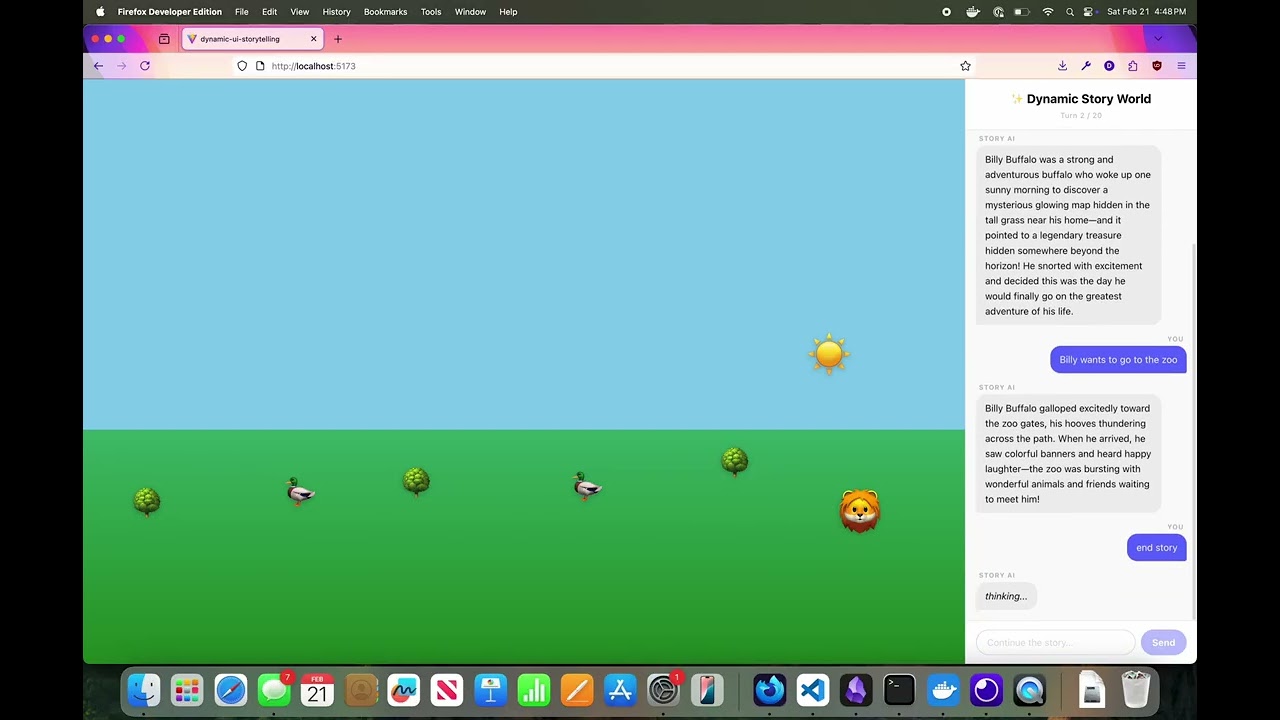 AI Interfaces Hackathon with Claude - Dyanamic Story Teller Demo