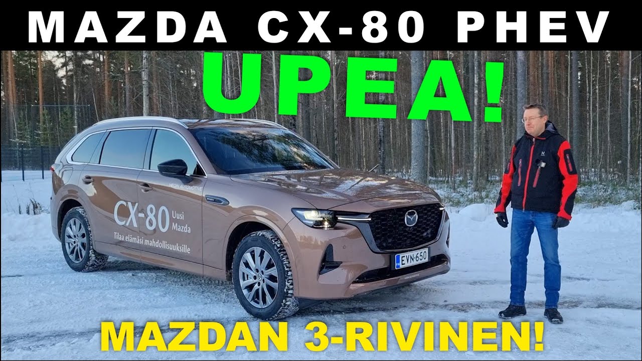 Mazda CX-80 PHEV koeajo - LUKSUSTA KOLMESSA RIVISSÄ! (4K)