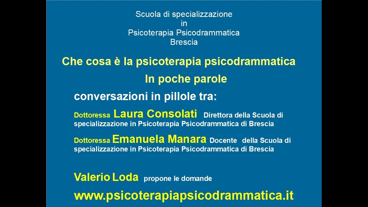 La Psicoterapia psicodrammatica in poche parole