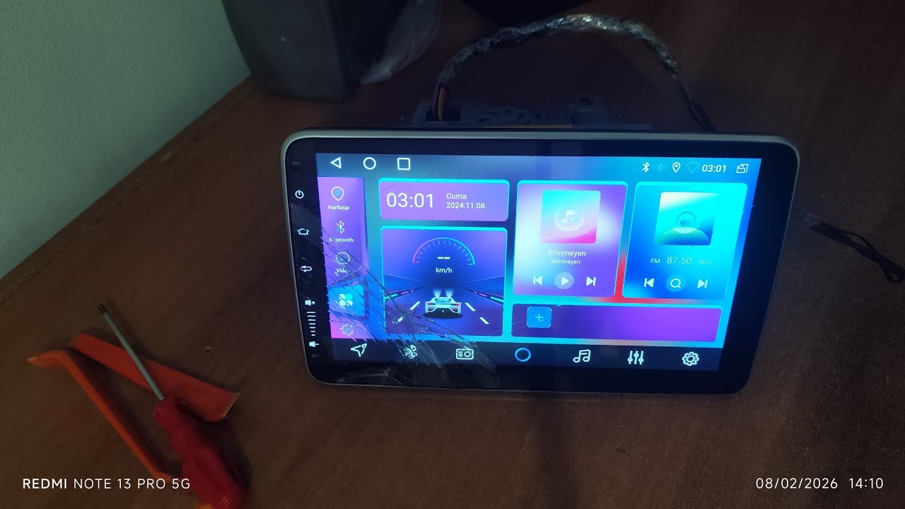 Android multimedya dokunmatik ekran camı değişimi 