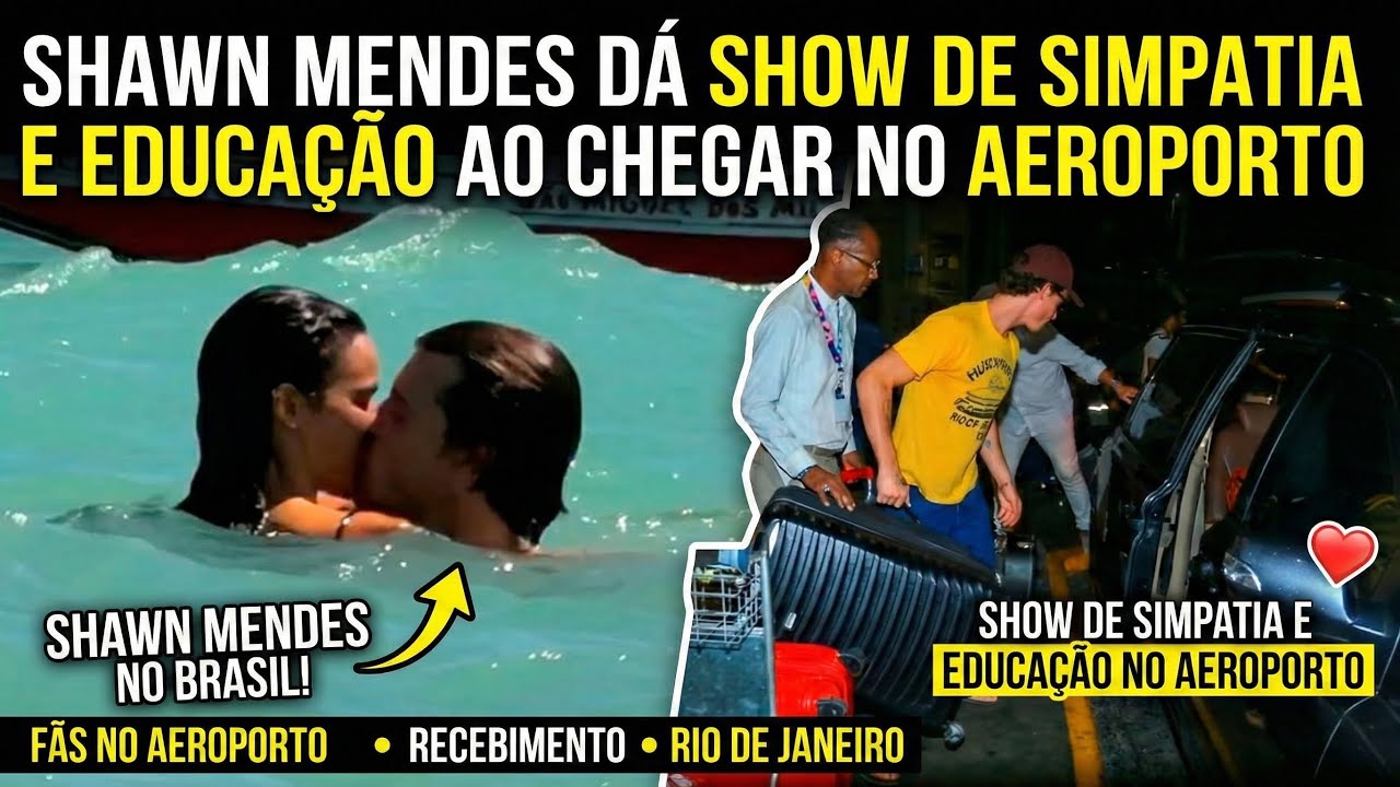 SHAWN MENDES DA SHOW DE SIMPATIA E EDUCAÇÃO AO CHEGAR NO AEROPORTO 