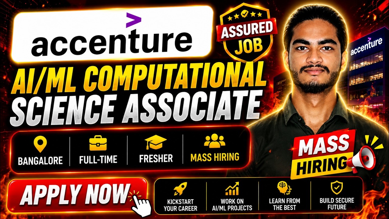 Accenture AI/ML Computational Science Associate Hiring 2026 | Freshers | Bengaluru | Apply Now