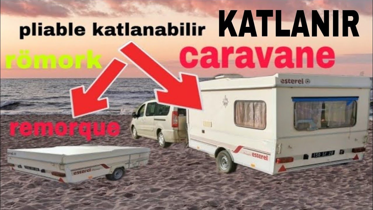 caravane remorque katlanan karavan super caravan pliable caravan car  voiture BECERI TV