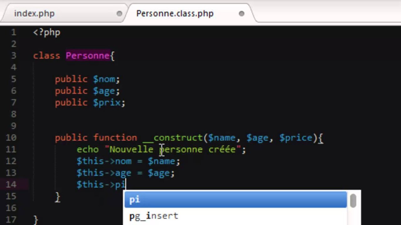PHP AVANCÉ - 3 - Le constructeur